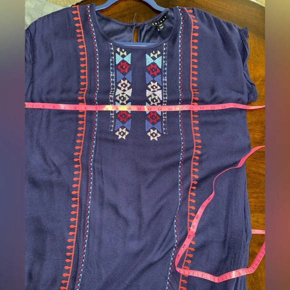 Tribal Floral Embroidered Shift Dress Women’s Aztec Boho Southwestern- Size M - Picture 7 of 12